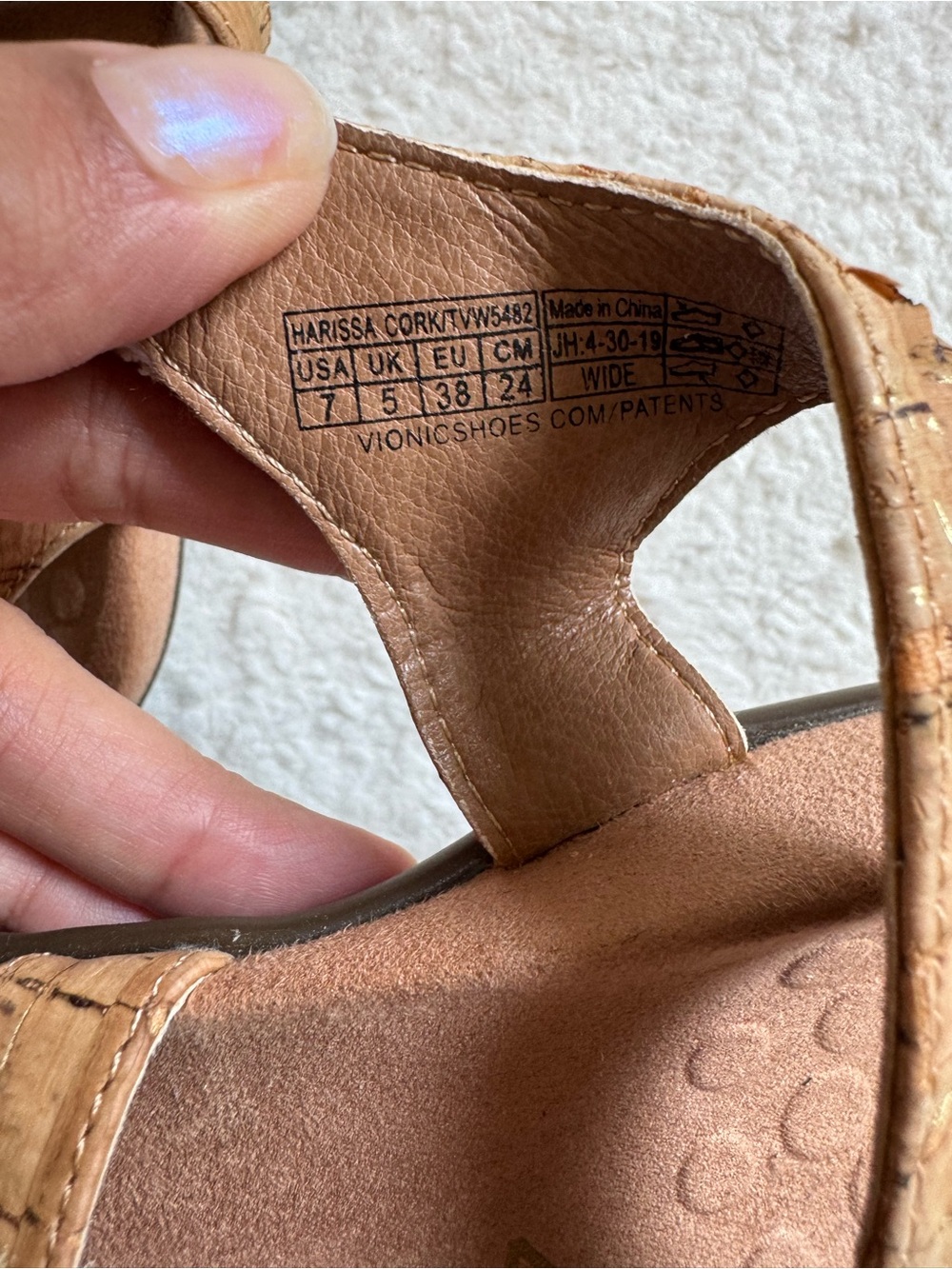 Vionic Harissa Cork Gladiator Sandals Women's Size 7 Wide Orthotic Comfort - Picture 4 of 6